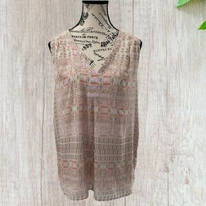 Tabitha Webb Chiffon Floral Print Sleeveless Blouse Top NWT Size L